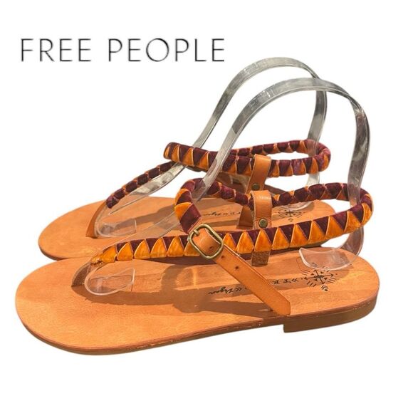 Free People X Faryl Robin Cayman Vegan Velvet Cross Sandals - Picture 2 of 6